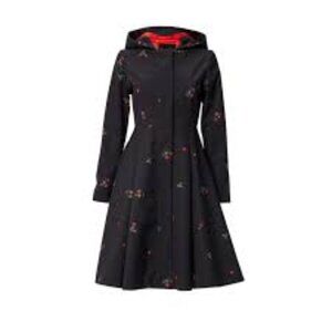Rainsisters Fit and Flare Strawberry Print Raincoat- NWT